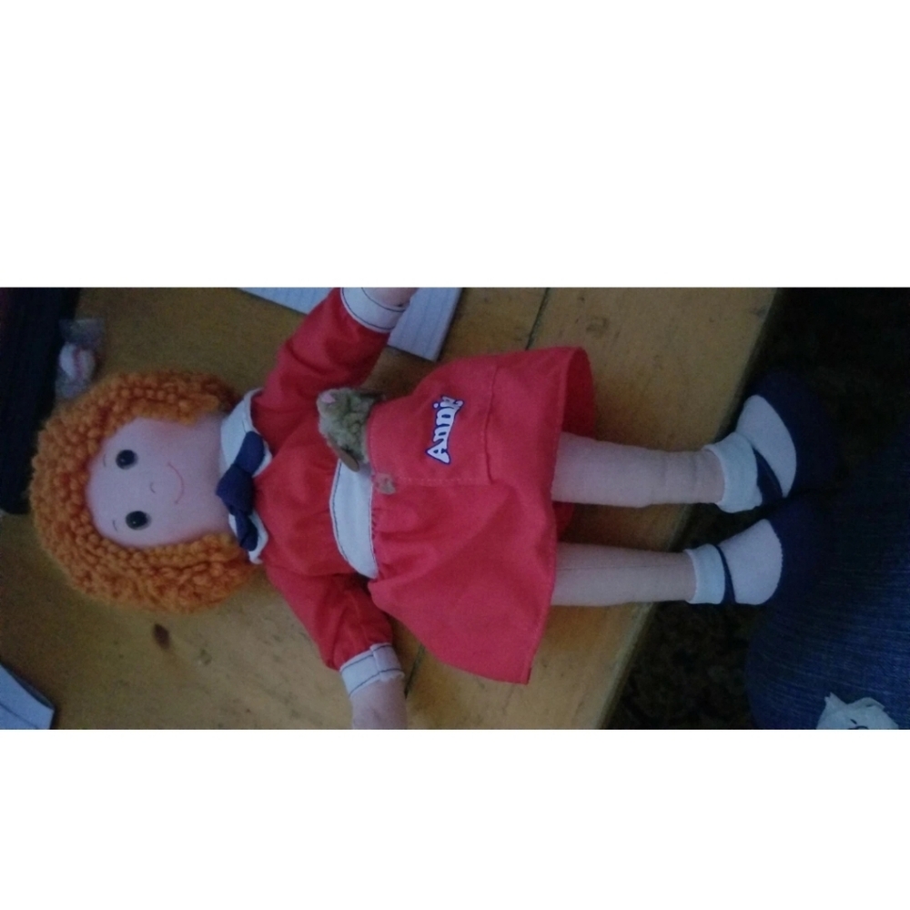 Vintage Knickerbocker Little Orphan Annie Rag Doll Plush Stuffed Toy 1982